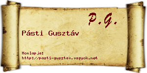 Pásti Gusztáv névjegykártya